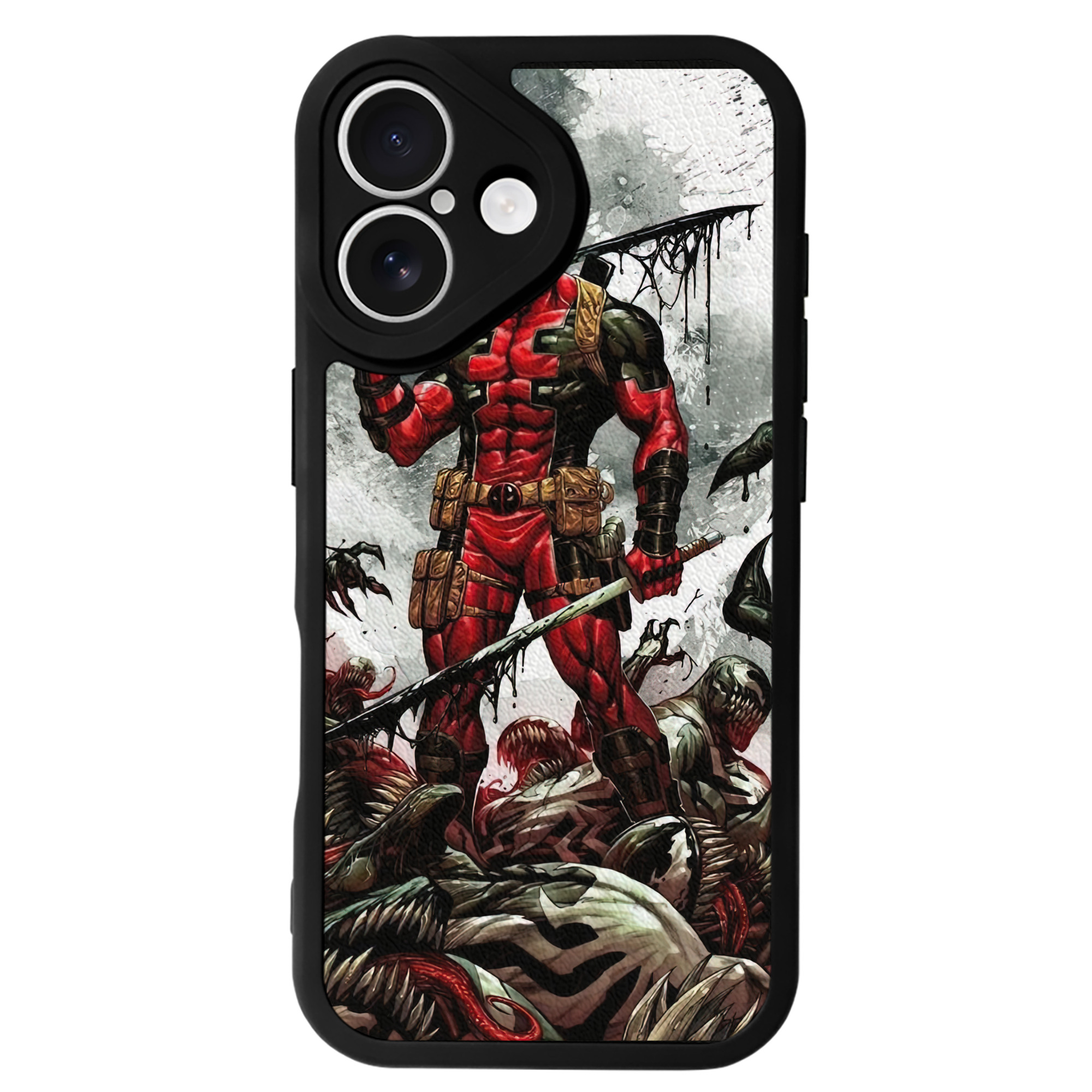 （画像用） Deadpool デッドプール 【iPhone 16シリーズ対応】シリコンスマホケース（レザー調） 材質：シリコン